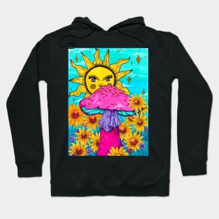 Hippie Sunflowers and Mushroom - Let The Sunshine In Hoodie